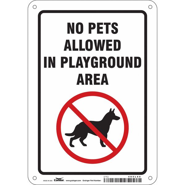 Safety Sign, 10 in Height, 7 in Width, Aluminum, Horizontal Rectangle, English, 485L60