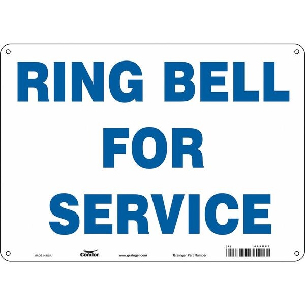 Safety Sign, 10 in Height, 14 in Width, Aluminum, Horizontal Rectangle, English, 485M87
