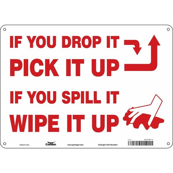 Safety Sign, 10 in Height, 14 in Width, Aluminum, Horizontal Rectangle, English, 485M73