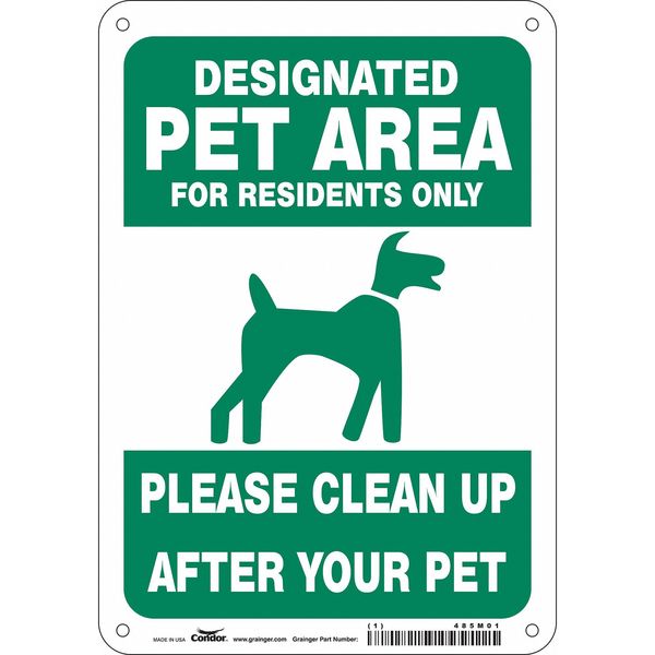 Safety Sign, 10 in Height, 7 in Width, Aluminum, Horizontal Rectangle, English, 485M01