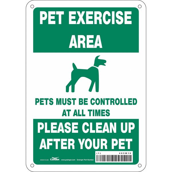 Safety Sign, 10 in Height, 7 in Width, Aluminum, Horizontal Rectangle, English, 485M10