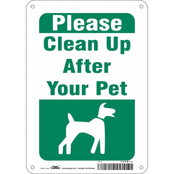 Safety Sign, 10 in Height, 7 in Width, Aluminum, Horizontal Rectangle, English, 485M19