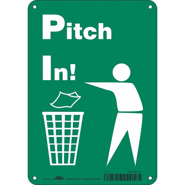 Safety Sign, 10 in Height, 7 in Width, Aluminum, Horizontal Rectangle, English, 485M54