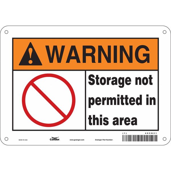 Safety Sign, 7 in Height, 10 in Width, Aluminum, Vertical Rectangle, English, 485N21