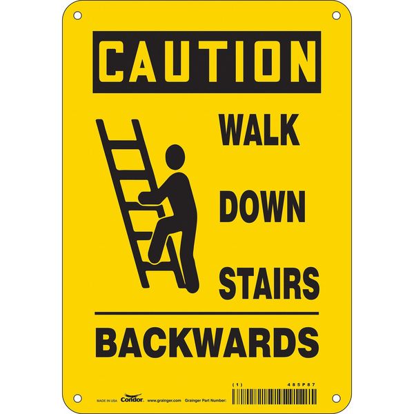 Safety Sign, 10 in Height, 7 in Width, Aluminum, Horizontal Rectangle, English, 485P87