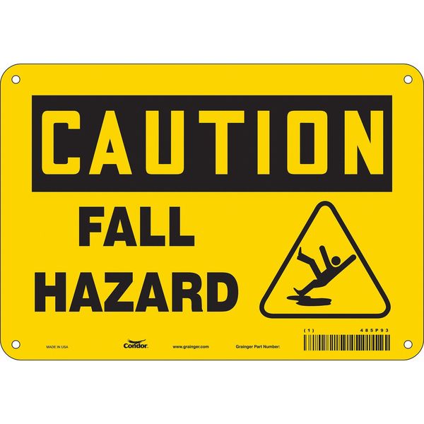 Safety Sign, 7 in Height, 10 in Width, Aluminum, Vertical Rectangle, English, 485P93