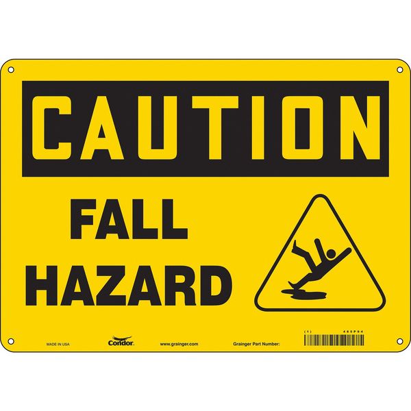 Safety Sign, 10 in Height, 14 in Width, Aluminum, Horizontal Rectangle, English, 485P94