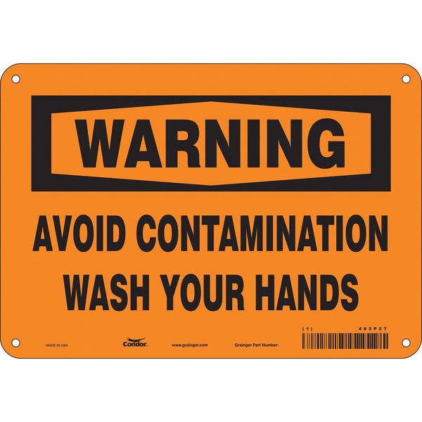 Safety Sign, 7 in Height, 10 in Width, Aluminum, Vertical Rectangle, English, 485P57