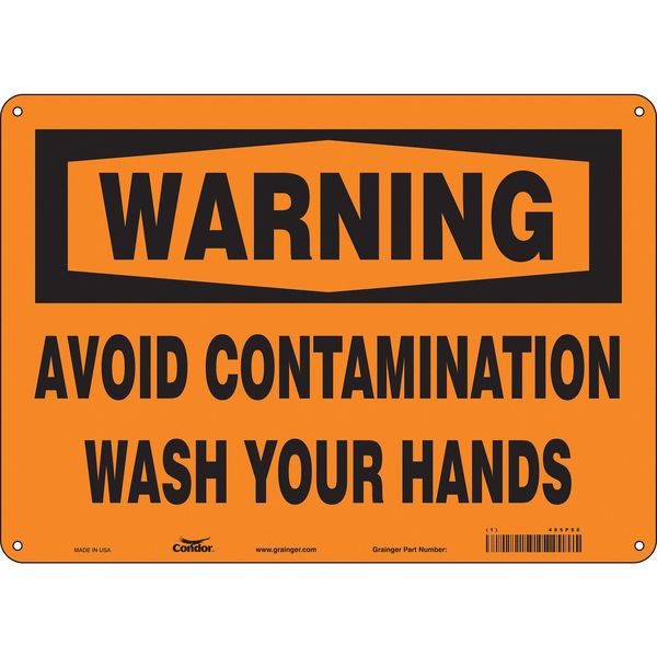 Safety Sign, 10 in Height, 14 in Width, Aluminum, Horizontal Rectangle, English, 485P58