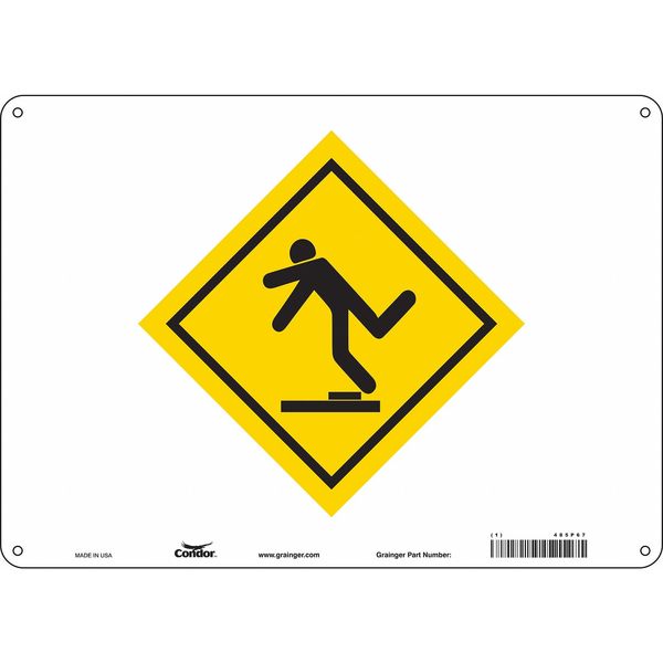 Safety Sign, 10 in Height, 14 in Width, Aluminum, Horizontal Rectangle, English, 485P67