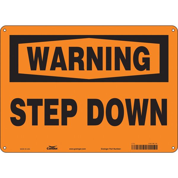 Safety Sign, 10 in Height, 14 in Width, Aluminum, Horizontal Rectangle, English, 485R16