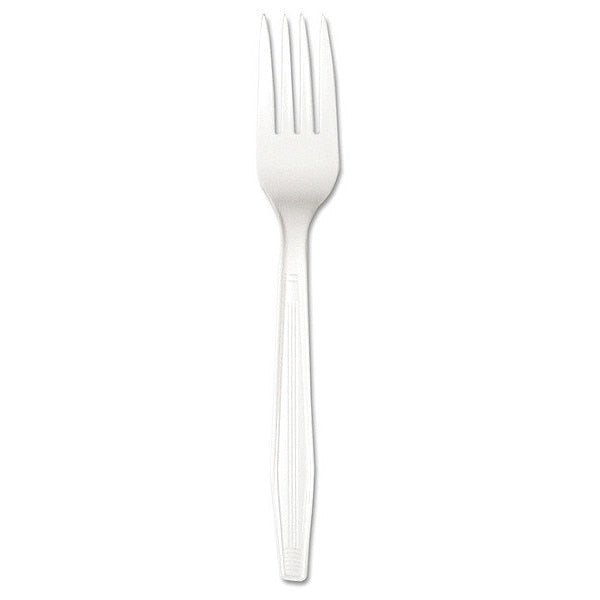 Disposable Fork, White, Plastic, PK1000, Pack Count: 1, 000