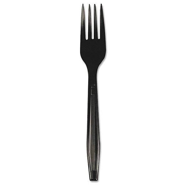 Disposable Fork, Black, Plastic, PK1000