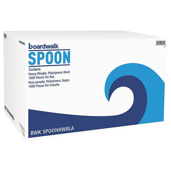 Disposable Spoon, Black, Heavy, PK1000