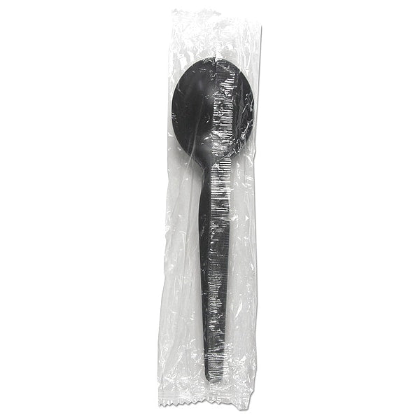 Disp Soup Spoon, Black, Heavy, PK1000