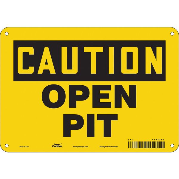 Construction Sign, 7 in H, 10 in W, Aluminum, Vertical Rectangle, English, 485X22