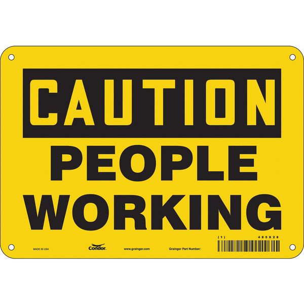 Safety Sign, 7 in Height, 10 in Width, Aluminum, Vertical Rectangle, English, 485X28