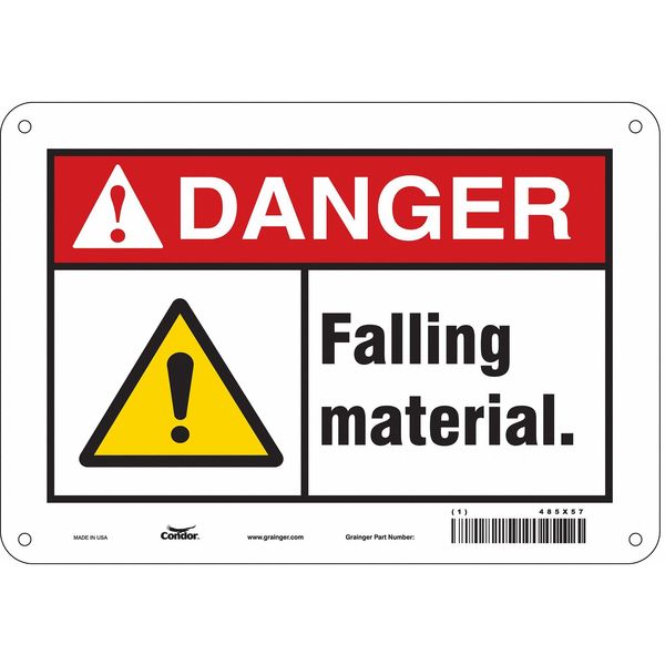 Safety Sign, 7 in Height, 10 in Width, Aluminum, Vertical Rectangle, English, 485X57
