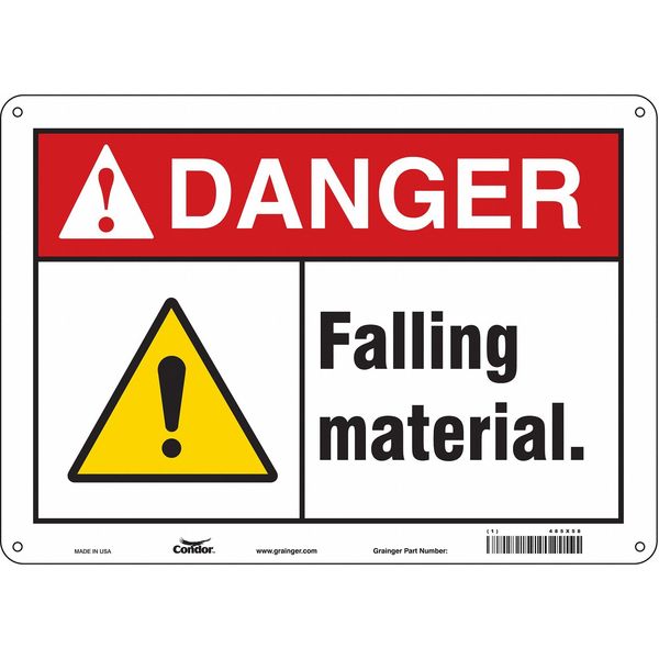 Construction Sign, 10 in Height, 14 in Width, Aluminum, Horizontal Rectangle, English