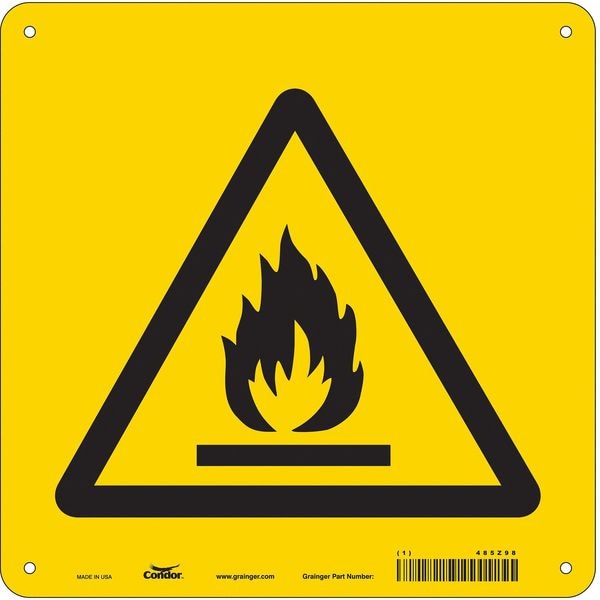 Safety Sign, 10 in H, 10 in W, Square, English, 485Z98