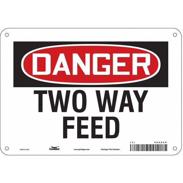 Safety Sign, 7 in Height, 10 in Width, Aluminum, Vertical Rectangle, English, 485Z39