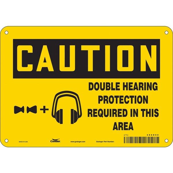 Safety Sign, 7 in Height, 10 in Width, Aluminum, Vertical Rectangle, English, 486D90