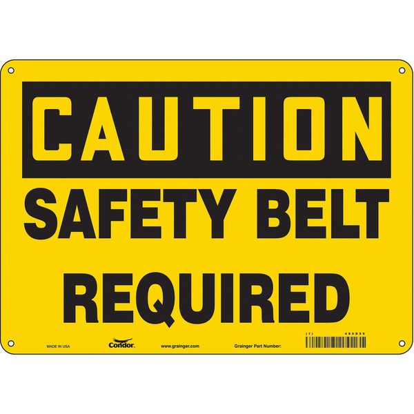 Safety Sign, 10 in Height, 14 in Width, Aluminum, Horizontal Rectangle, English, 486D59