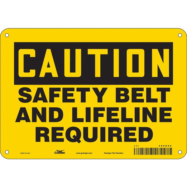 Safety Sign, 7 in Height, 10 in Width, Aluminum, Vertical Rectangle, English, 486D66
