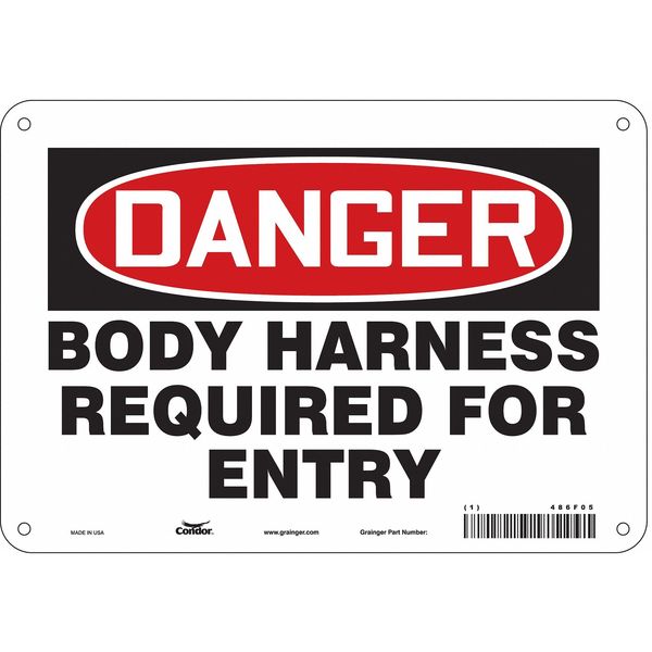 Safety Sign, 7 in Height, 10 in Width, Aluminum, Vertical Rectangle, English, 486F05
