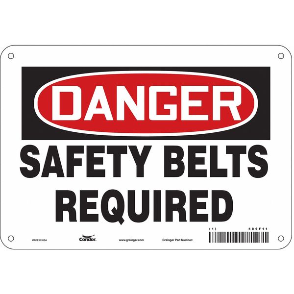 Safety Sign, 7 in Height, 10 in Width, Aluminum, Vertical Rectangle, English, 486F11