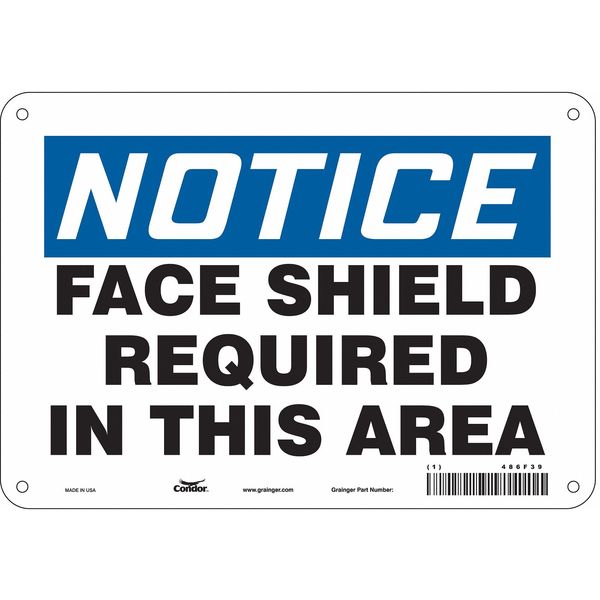 Safety Sign, 7 in Height, 10 in Width, Aluminum, Vertical Rectangle, English, 486F39