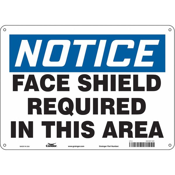 Safety Sign, 10 in Height, 14 in Width, Aluminum, Horizontal Rectangle, English, 486F40