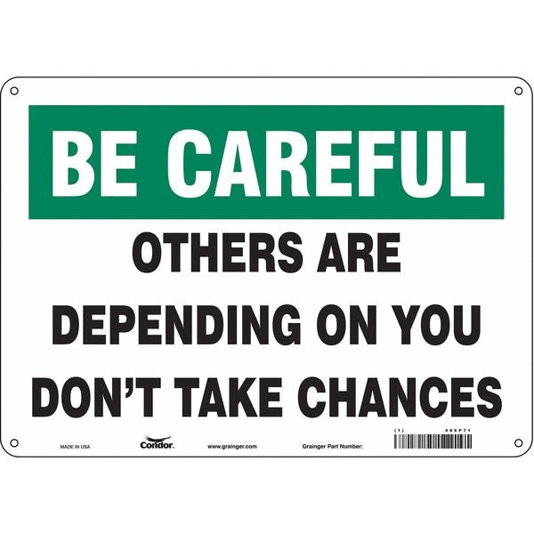 Safety Sign, 10 in Height, 14 in Width, Aluminum, Horizontal Rectangle, English, 486P71