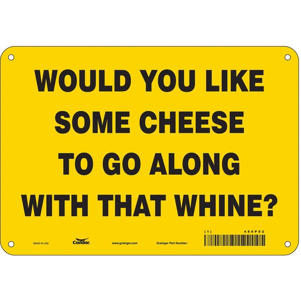 Safety Sign, 7 in Height, 10 in Width, Aluminum, Vertical Rectangle, English, 486P02