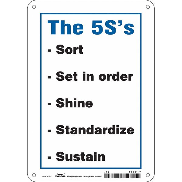 Safety Sign, 10 in Height, 7 in Width, Aluminum, Horizontal Rectangle, English, 486P17