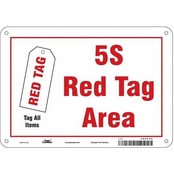 Safety Sign, 7 in Height, 10 in Width, Aluminum, Vertical Rectangle, English, 486P49