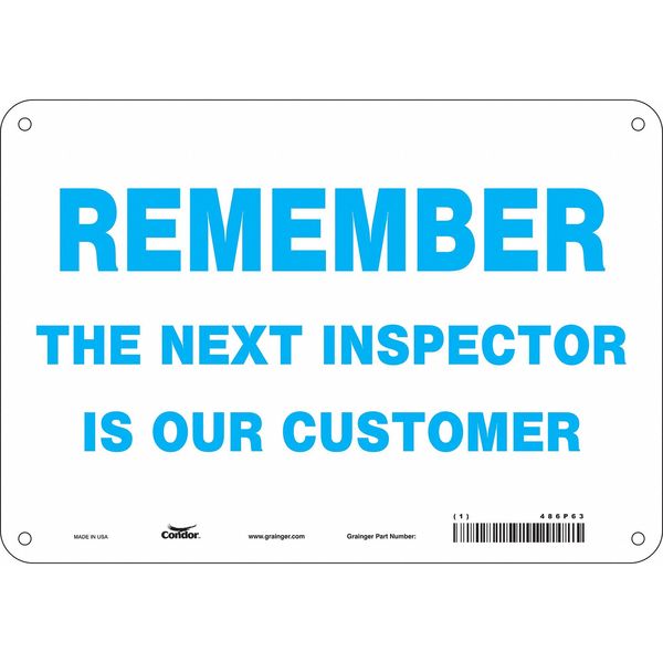 Safety Sign, 7 in Height, 10 in Width, Aluminum, Vertical Rectangle, English, 486P63