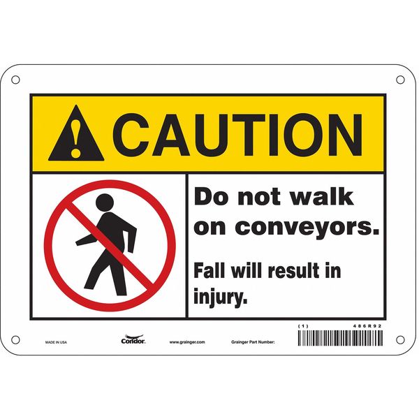 Safety Sign, 7 in Height, 10 in Width, Aluminum, Vertical Rectangle, English, 486R92