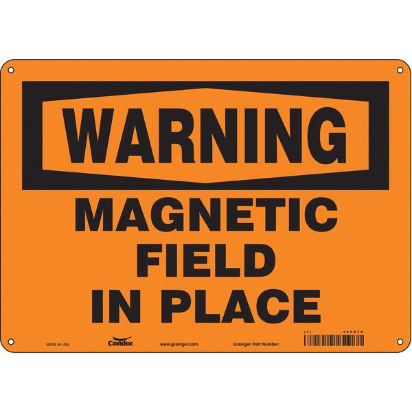 Safety Sign, 10 in Height, 14 in Width, Aluminum, Horizontal Rectangle, English, 486R78