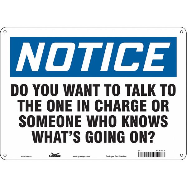 Safety Sign, 10 in Height, 14 in Width, Aluminum, Horizontal Rectangle, English, 486R16