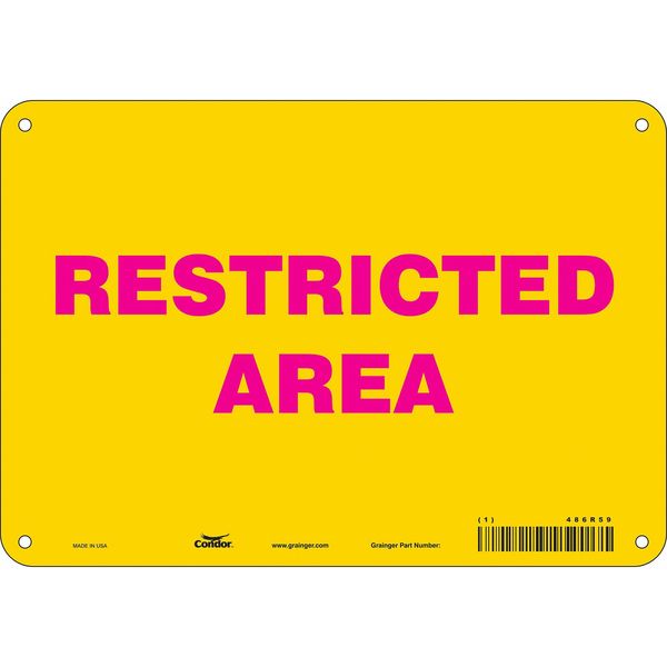 Safety Sign, 7 in Height, 10 in Width, Aluminum, Vertical Rectangle, English, 486R59