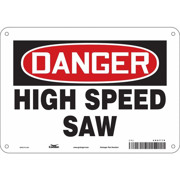Safety Sign, 7 in Height, 10 in Width, Aluminum, Vertical Rectangle, English, 486T79