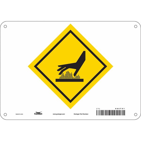 Safety Sign, 7 in H, 10 in W, Aluminum, Diamond, English, 486T01