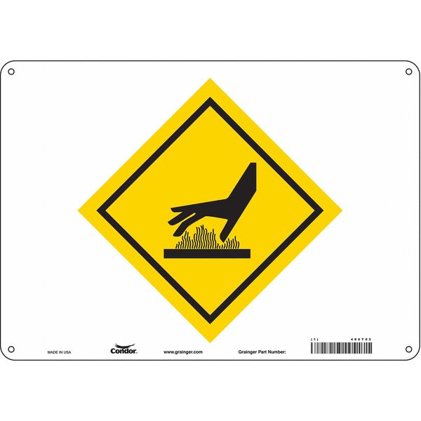 Safety Sign, 10 in H, 14 in W, Aluminum, Diamond, English, 486T02