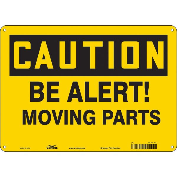 Safety Sign, 10 in Height, 14 in Width, Aluminum, Horizontal Rectangle, English, 486T22