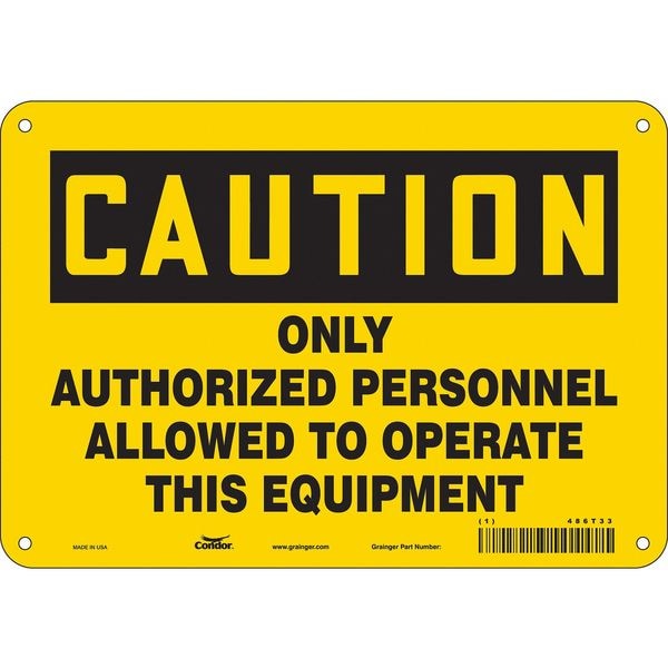Safety Sign, 7 in Height, 10 in Width, Aluminum, Vertical Rectangle, English, 486T33