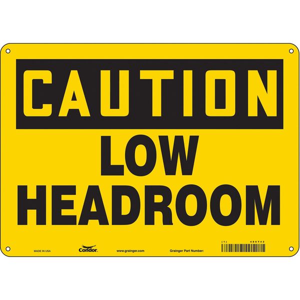 Safety Sign, 10 in Height, 14 in Width, Aluminum, Horizontal Rectangle, English, 486T42