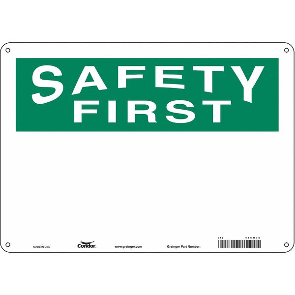 Safety Sign, 10 in Height, 14 in Width, Aluminum, Horizontal Rectangle, English, 486W36