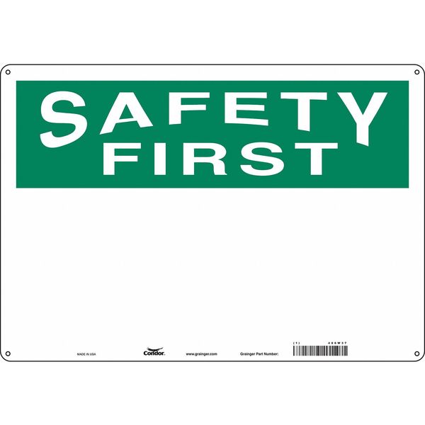 Safety Sign, 14 in H, 20 in W, Aluminum, English, 486W37