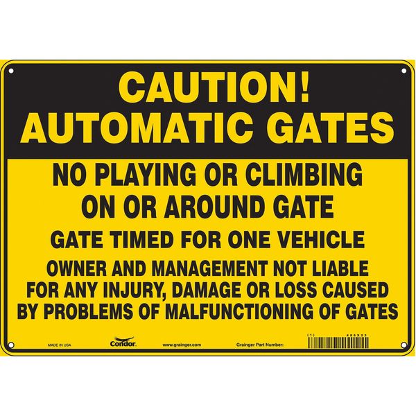 Safety Sign, 10 in Height, 14 in Width, Aluminum, Horizontal Rectangle, English, 486X23
